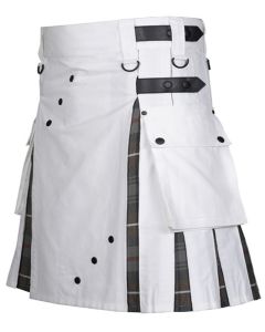 White Hybrid Kilt for Men