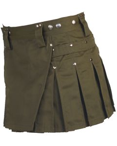 Women Kilt Olive Green
