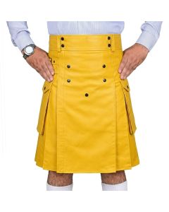 Yellow Leather Utility Kilt