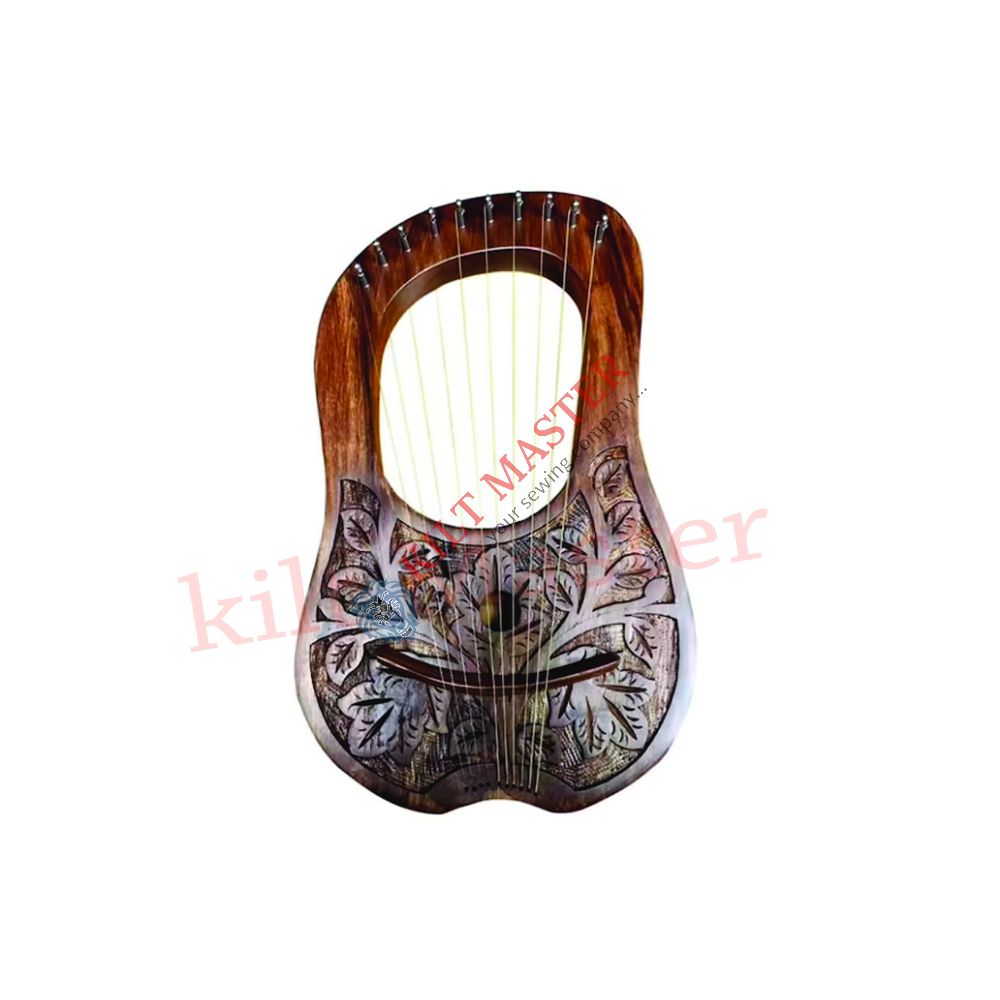 10 metal Strings Flower Design Lyre Harp
