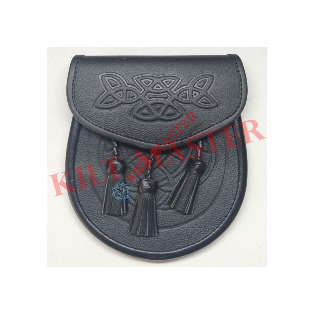 Celtic Knot Embossed Leather Sporran Front