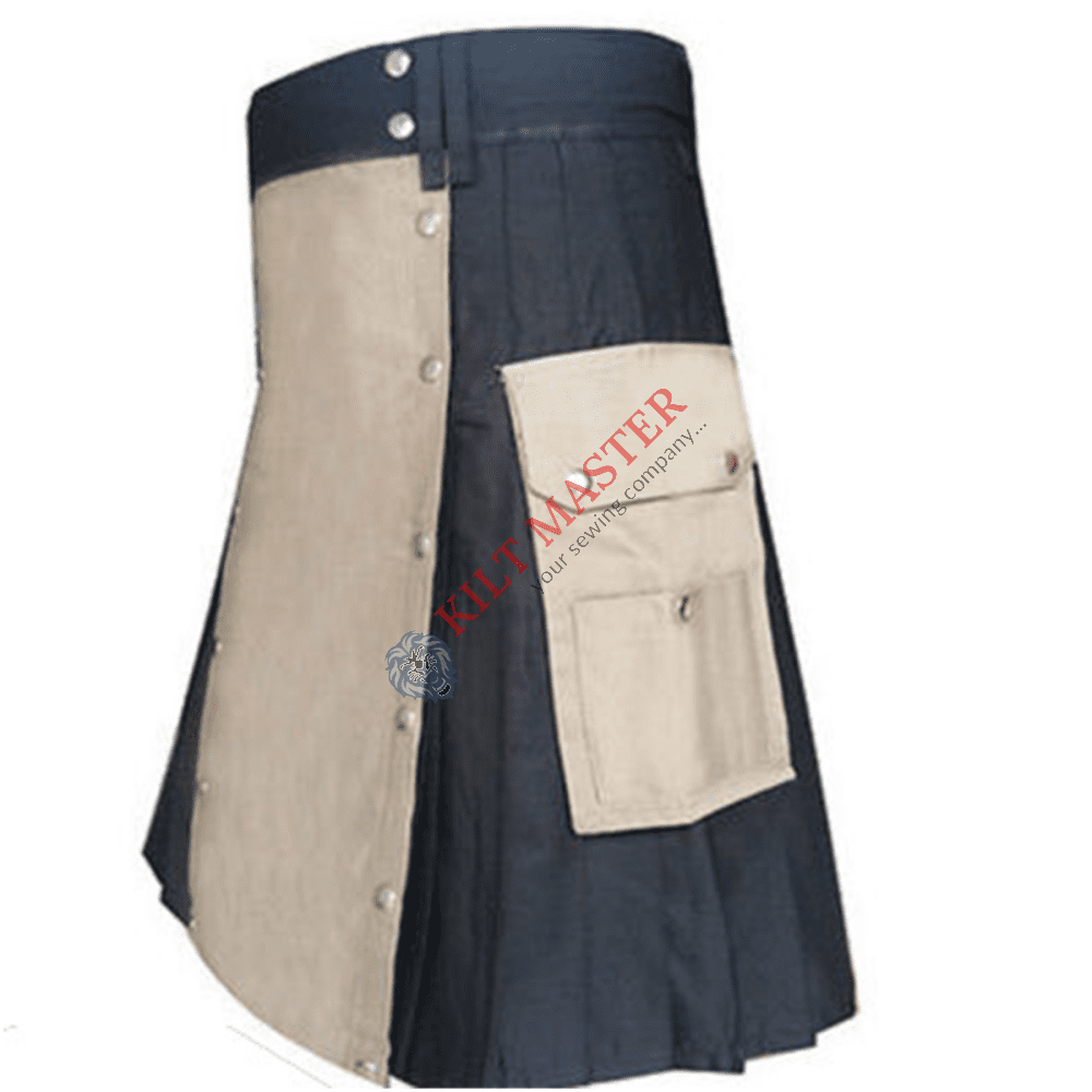 Grey And Khaki Modern Kilt
