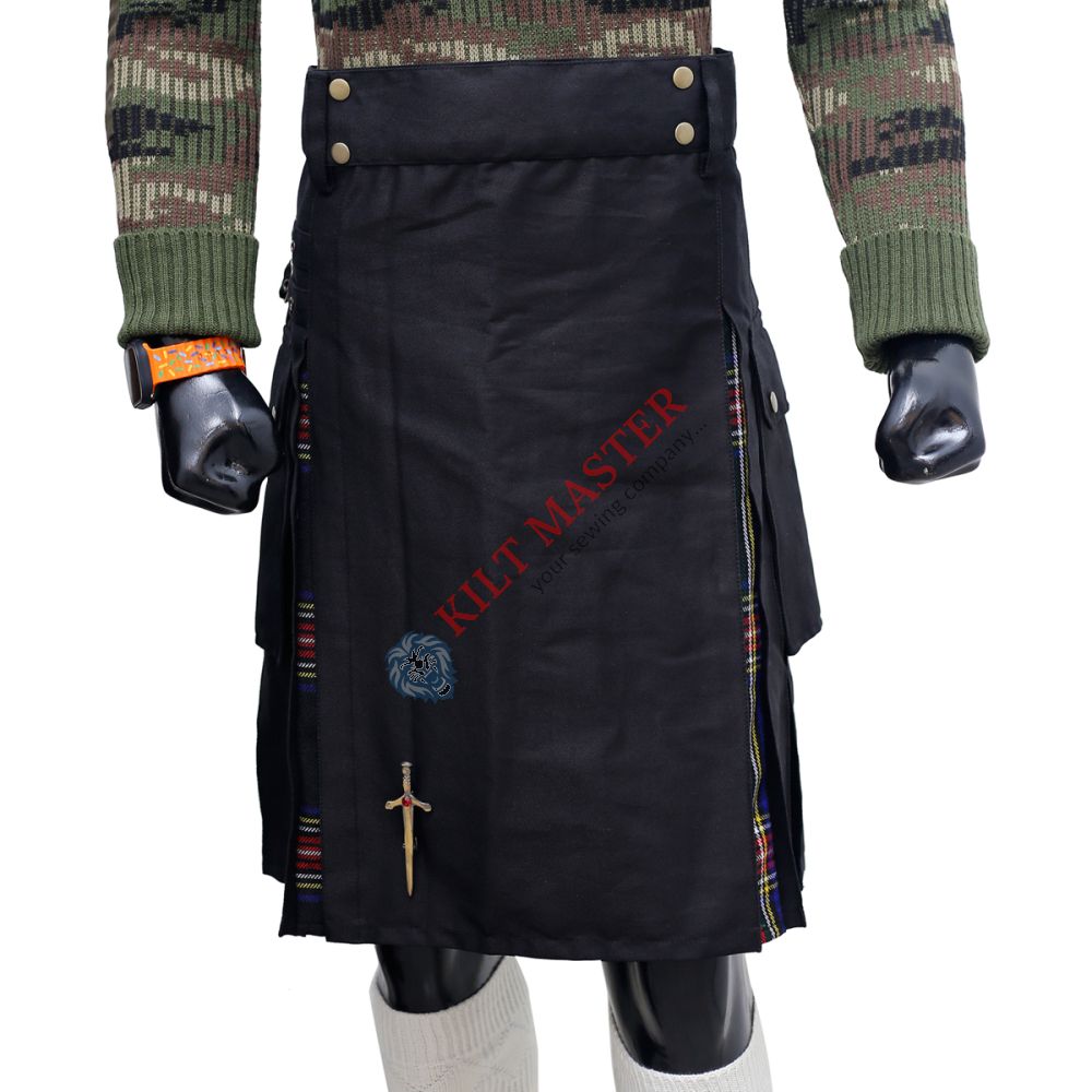 Scottish Black Stewart Hybrid Kilt