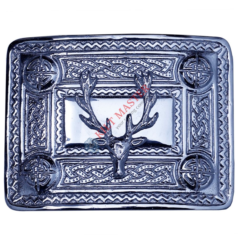 Stage Head Badge Chrome Kilt Belt Buckle