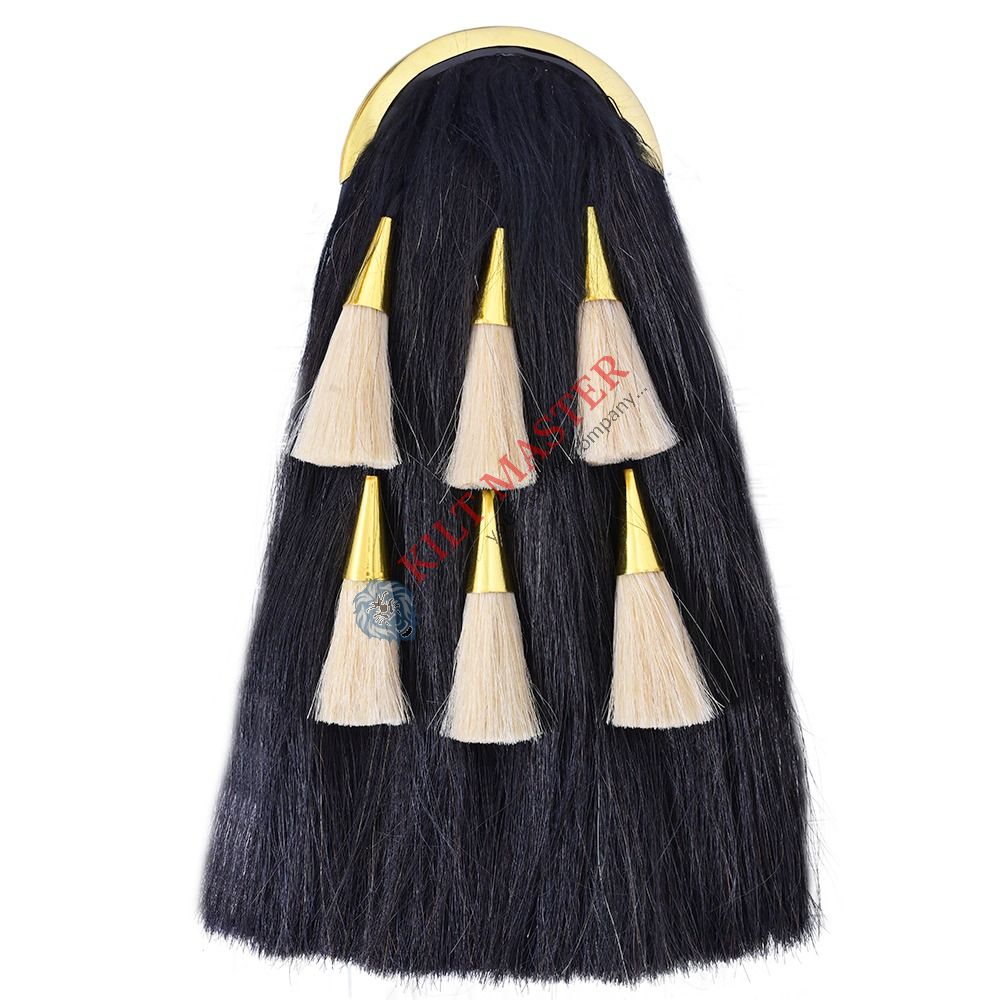 Vintage White Tassel Black Horse Hair Sporran
