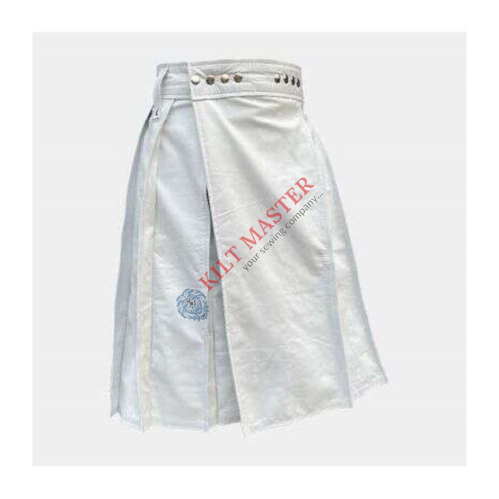 White Leather Kilt