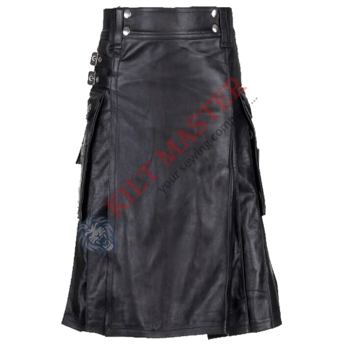 Black Leather Kilt