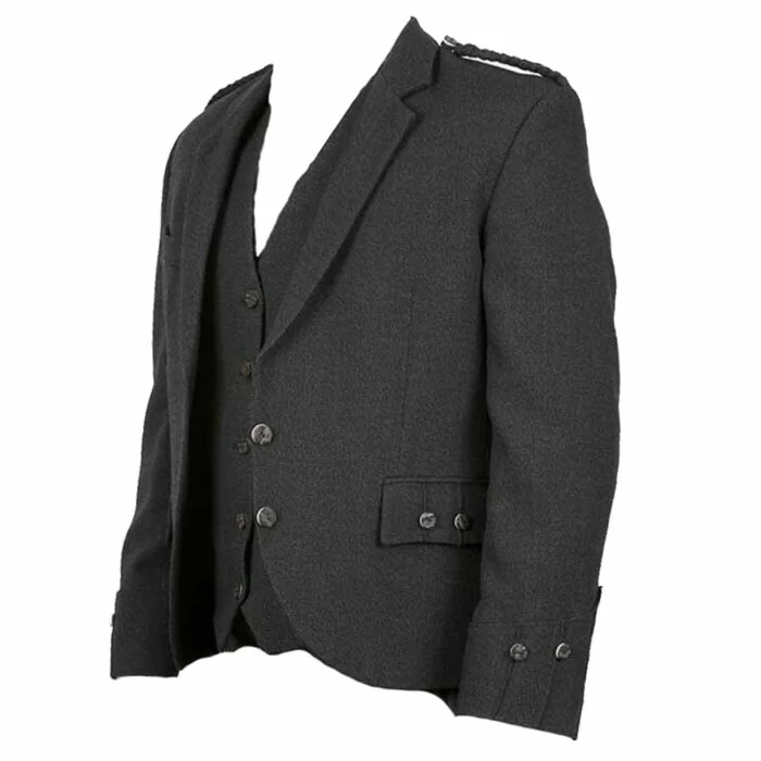 Argyle Blazer Wool Jacket with Vest