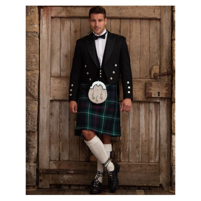 3 Tassels Natural Furr Scottish Kilt Sporran Free Belt Set 