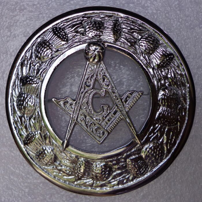 Masonic Kilt Fly Plaid Brooch
