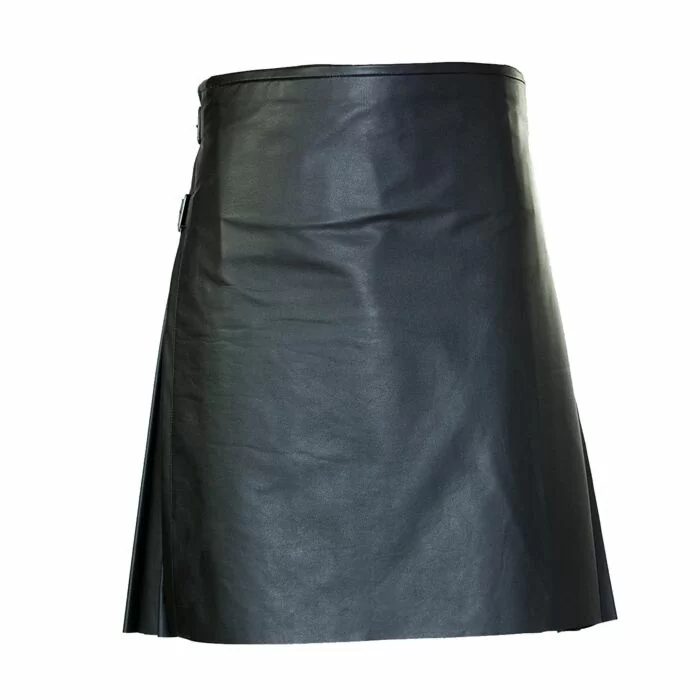 Traditional Black Leather Kilt