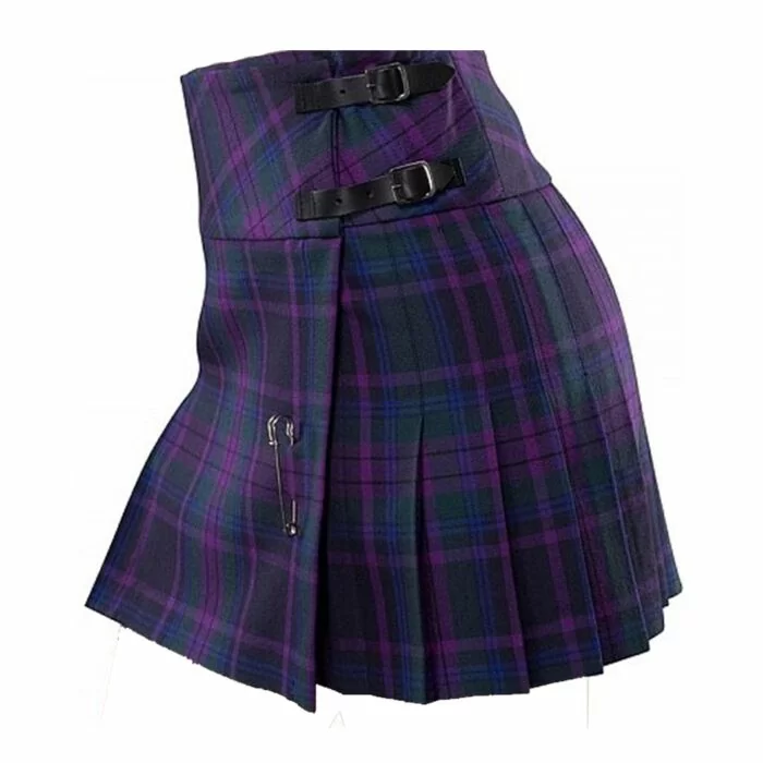 Womens Girl Check Plaid Pleated Mini Skirt Scotland Scottish