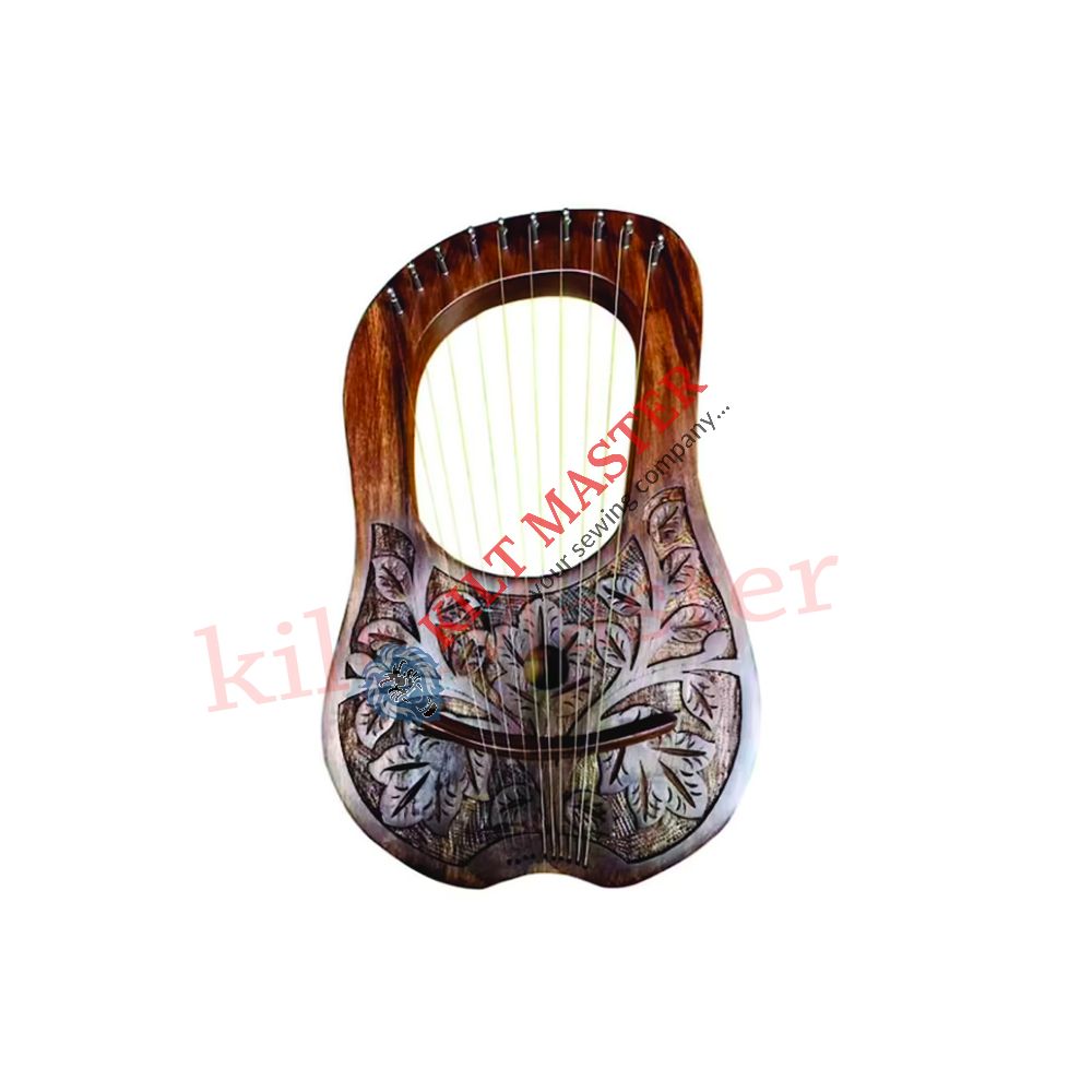 10 metal Strings Flower Design Lyre Harp
