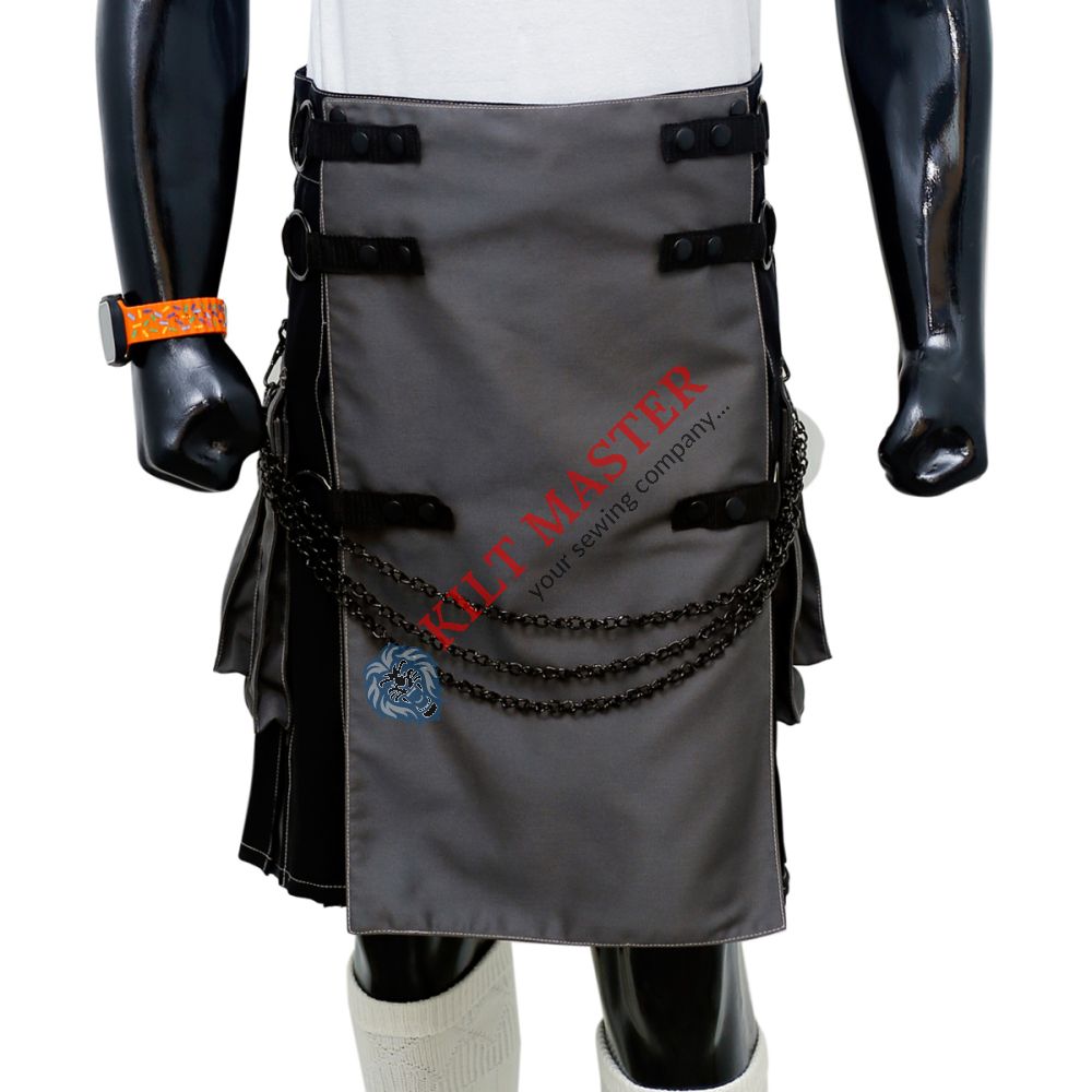 Black and Grey Utility Kilt