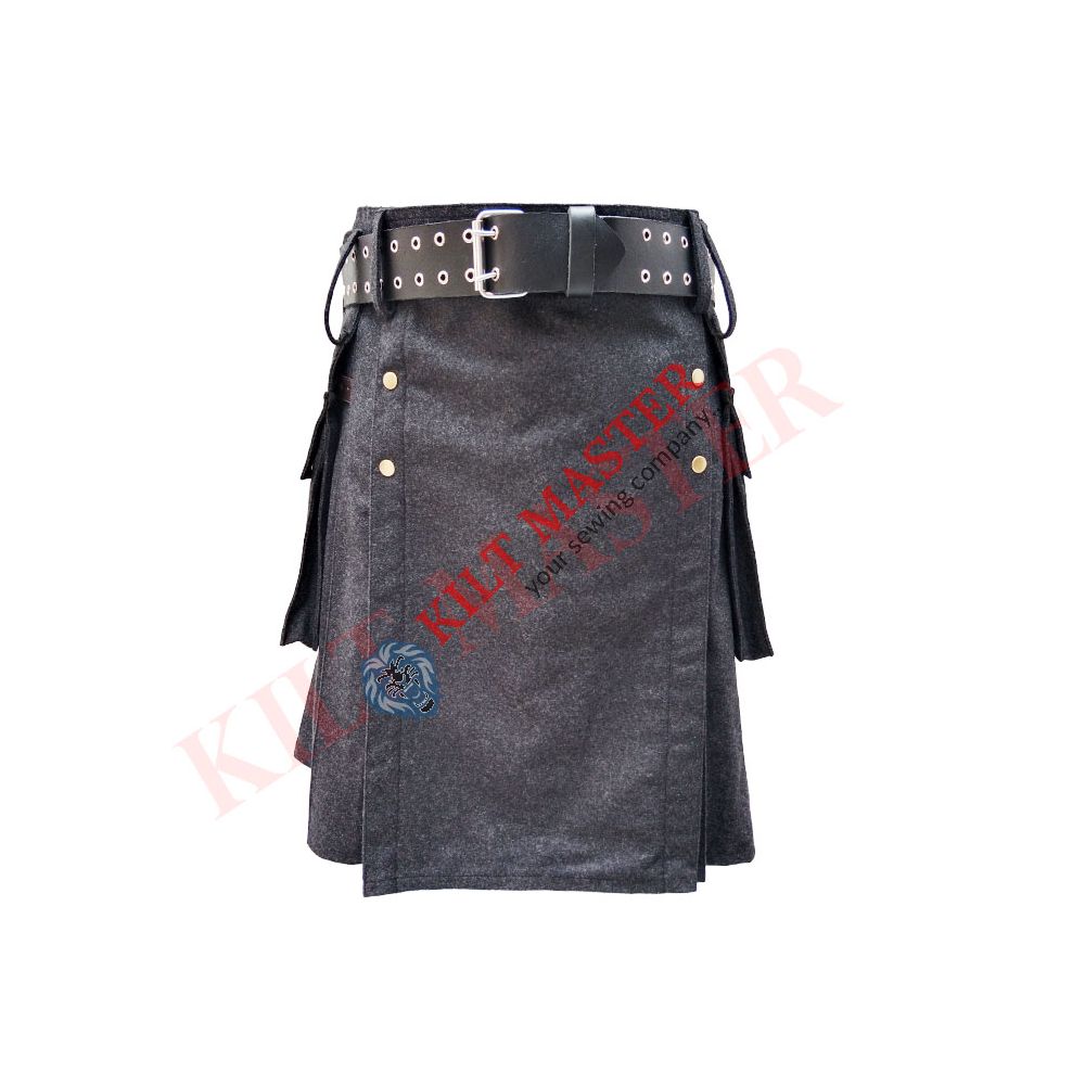 Grey Wool Men Kilt
