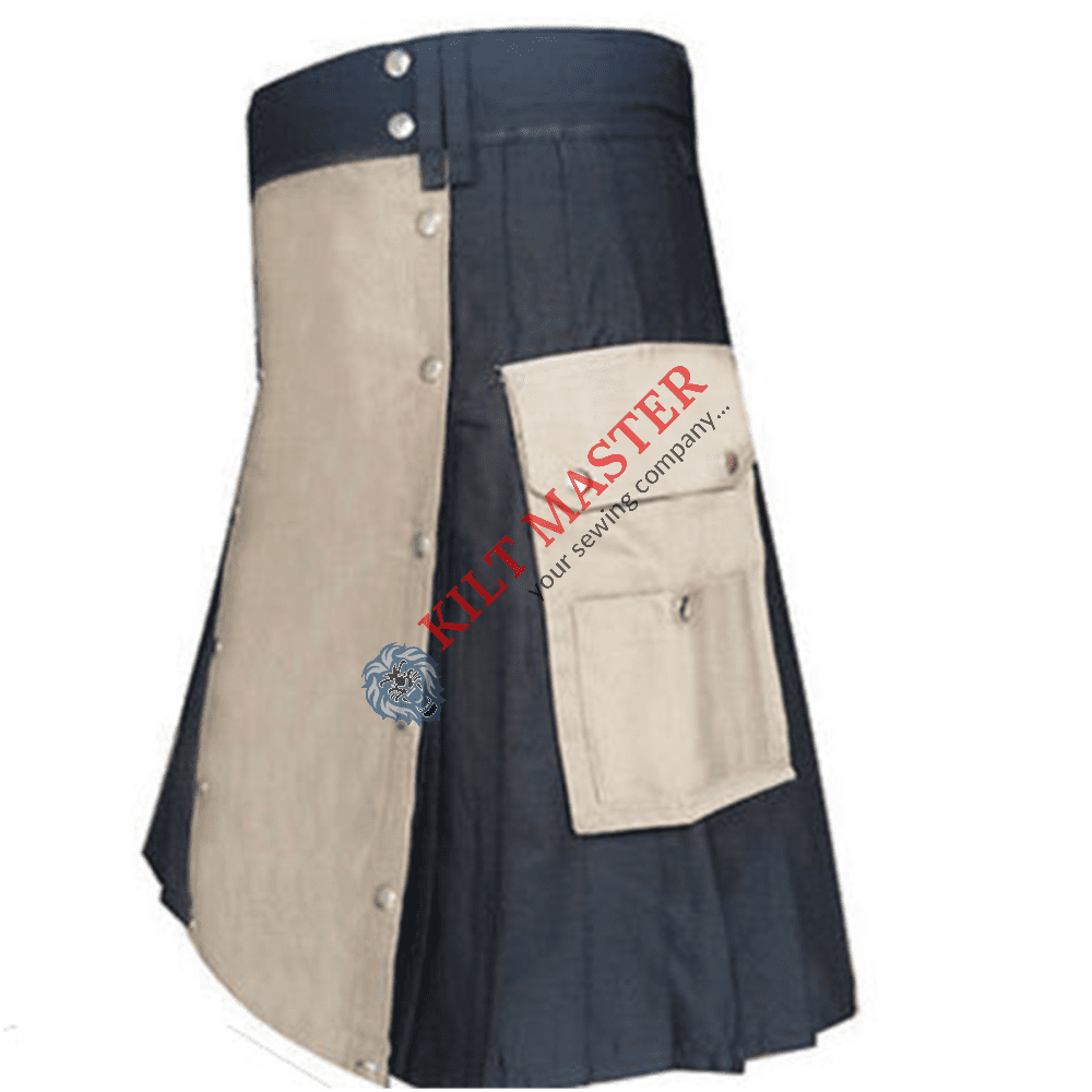 Grey And Khaki Modern Kilt