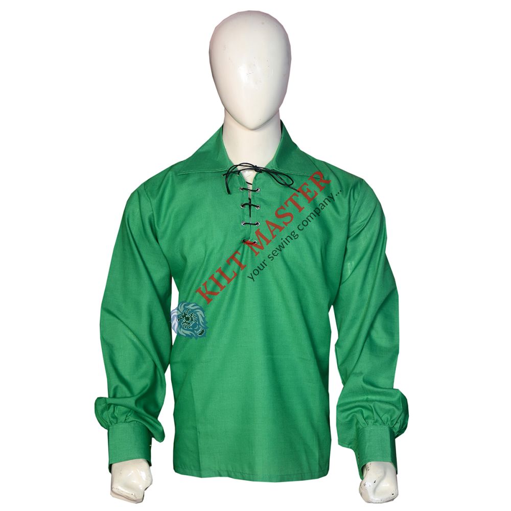 Jacobite Ghillie Kilt Shirt Green Front