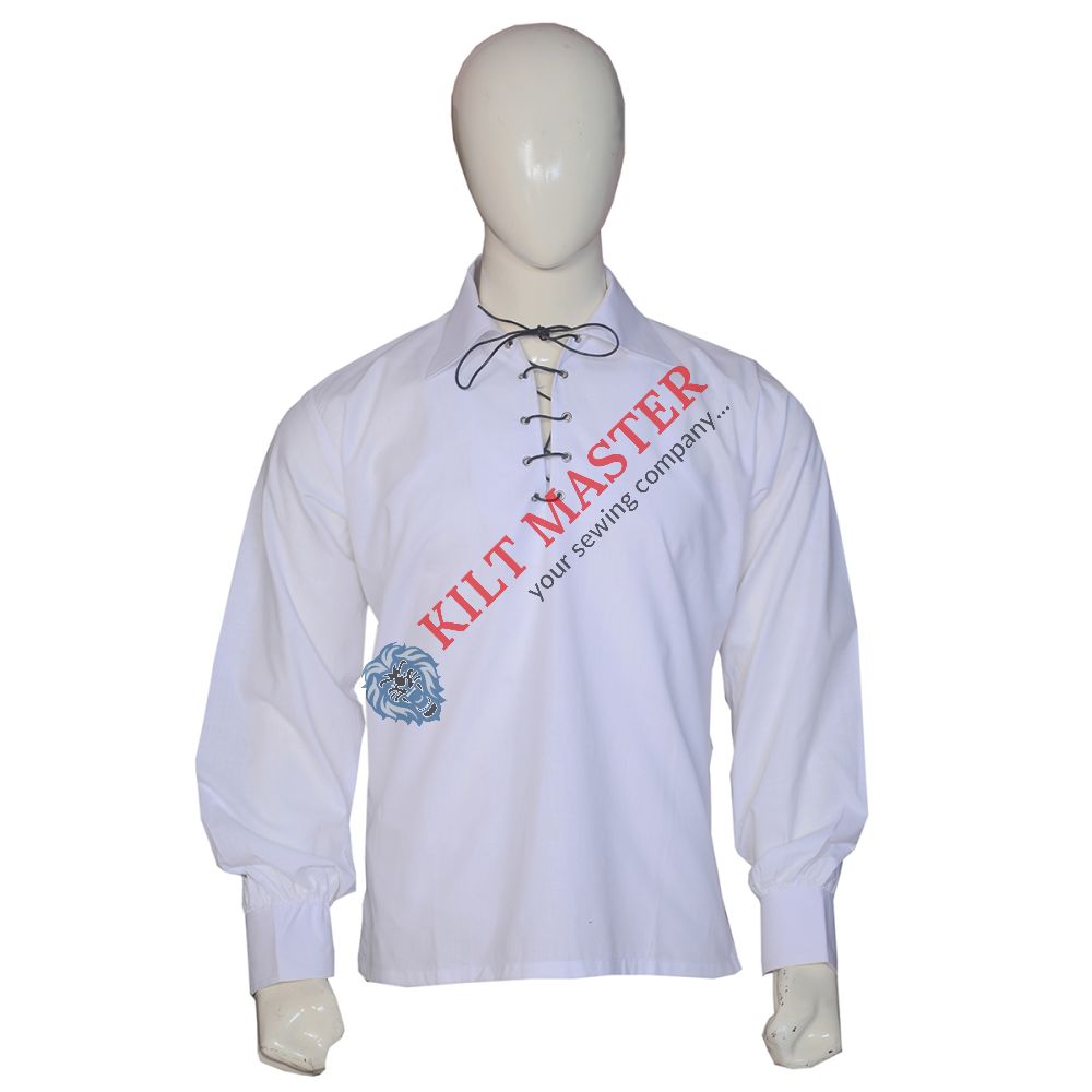 Jacobite Ghillie Kilt Shirt White