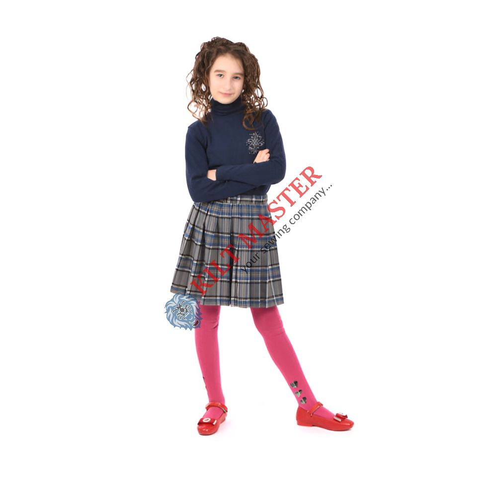 Scottish Grey Tartan Skirt Front