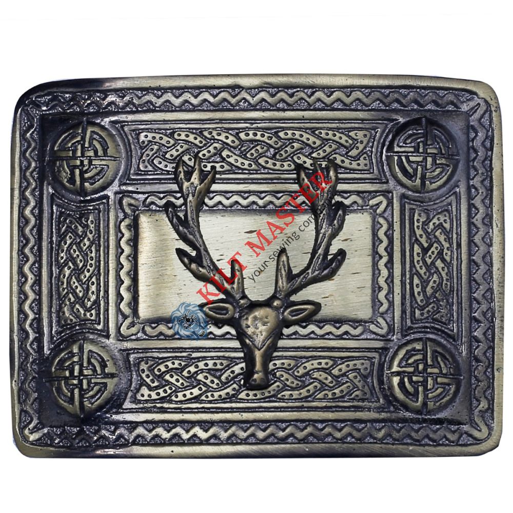 Stage Head Badge Celtic Kilt Belt Buckle Antique Finish