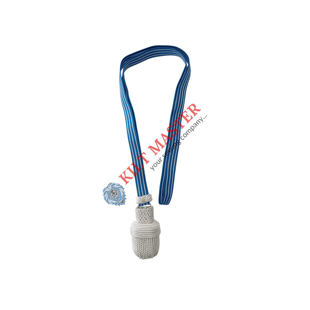 Sword knot with blue lace, white stripes