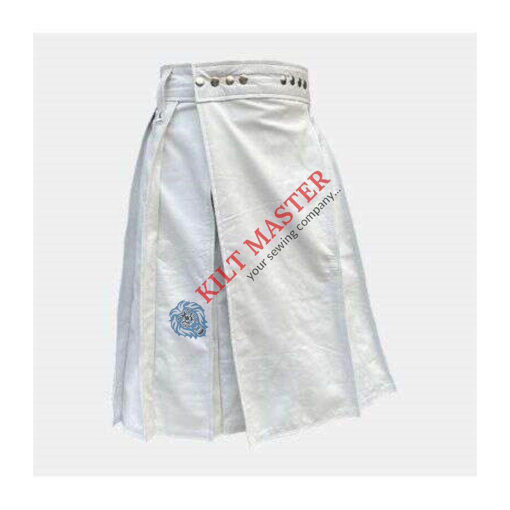 White Leather Kilt