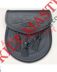 Celtic Knot Embossed Leather Sporran Front