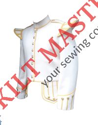 White Bag Pipe Doublet with Golden Trim