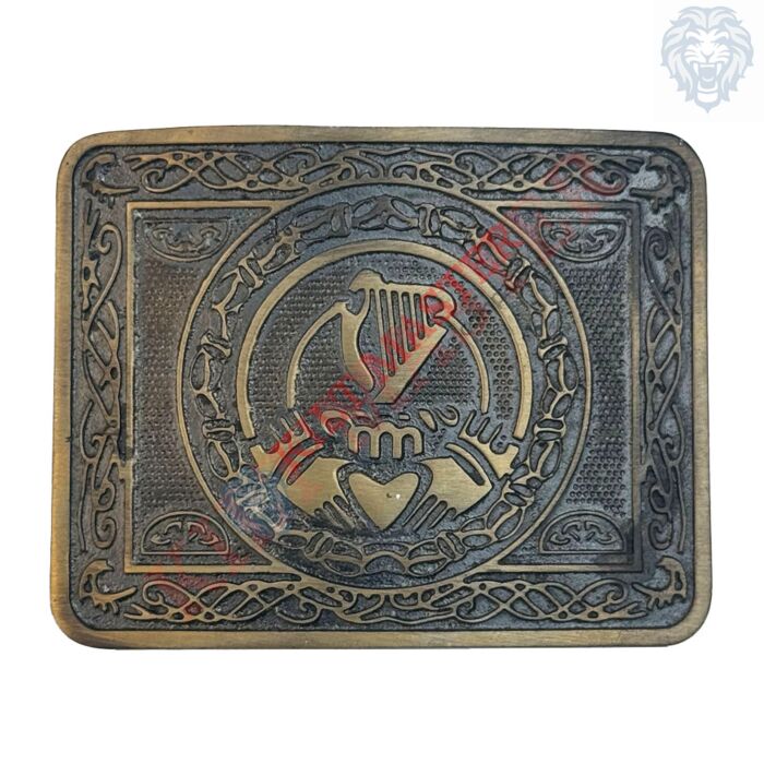 Harp Claddagh Kilt Belt Buckle Antique