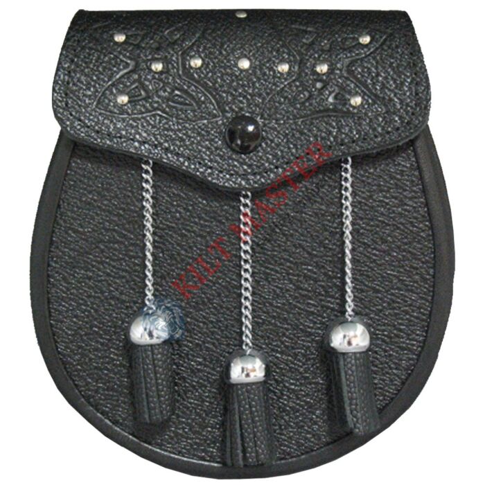 Fancy Leather Sporran Front Photo