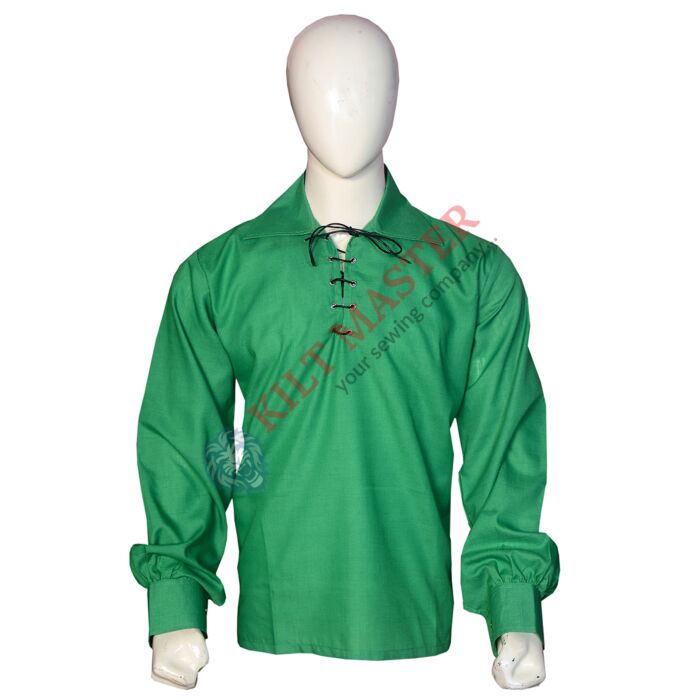 Jacobite Ghillie Kilt Shirt Green Front