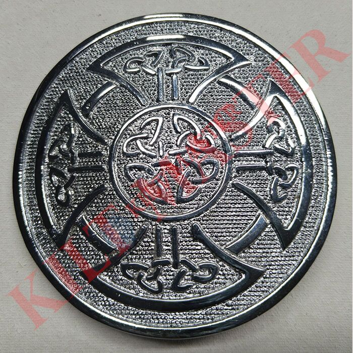 Round Celtic Knot Kilt Belt Buckle silver