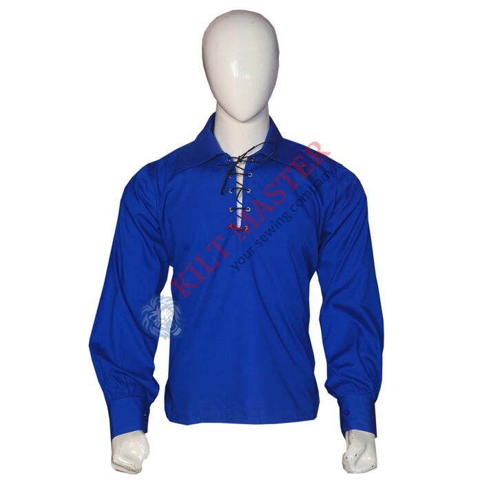 Royal Blue Jacobite Ghillie Shirt Front