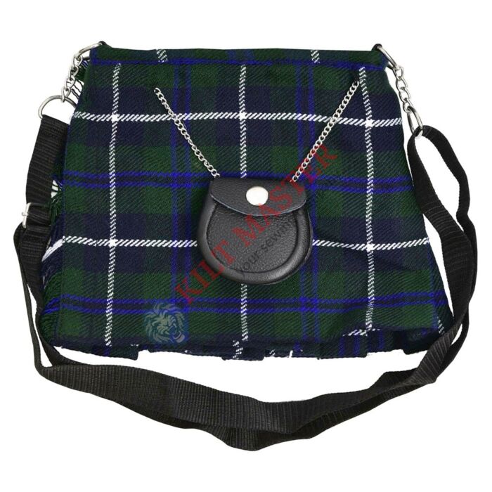 Scottish Blue Douglas Tartan Ladies Shoulder Bag Front