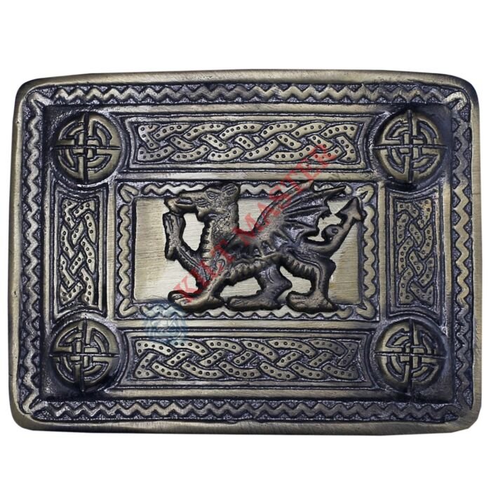 Scottish Welsh Dragon Badge Celtic Kilt Belt Buckle Antique Finish