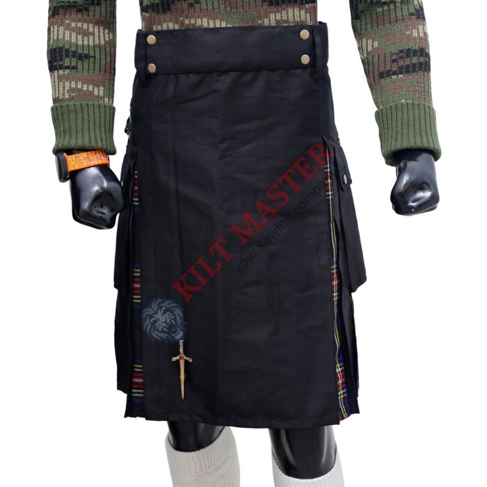 Scottish Black Stewart Hybrid Kilt