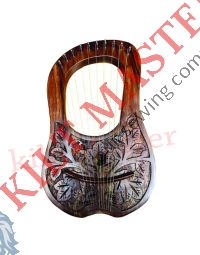10 metal Strings Flower Design Lyre Harp
