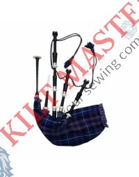 Black Finish Highland Tartan Bagpipe