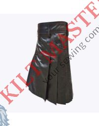 Black Leather Fashion Kilt