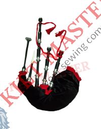 Black Mounts with Red Flare Bagpipe