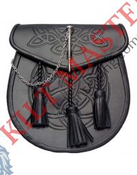 Celtic Embossed Leather Sporran