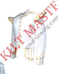 White Bag Pipe Doublet with Golden Trim
