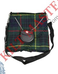 Scottish Hunting Stewart Tartan Ladies Shoulder Bag Front