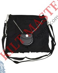 Scottish Plain Black Tartan Ladies Hand Bag